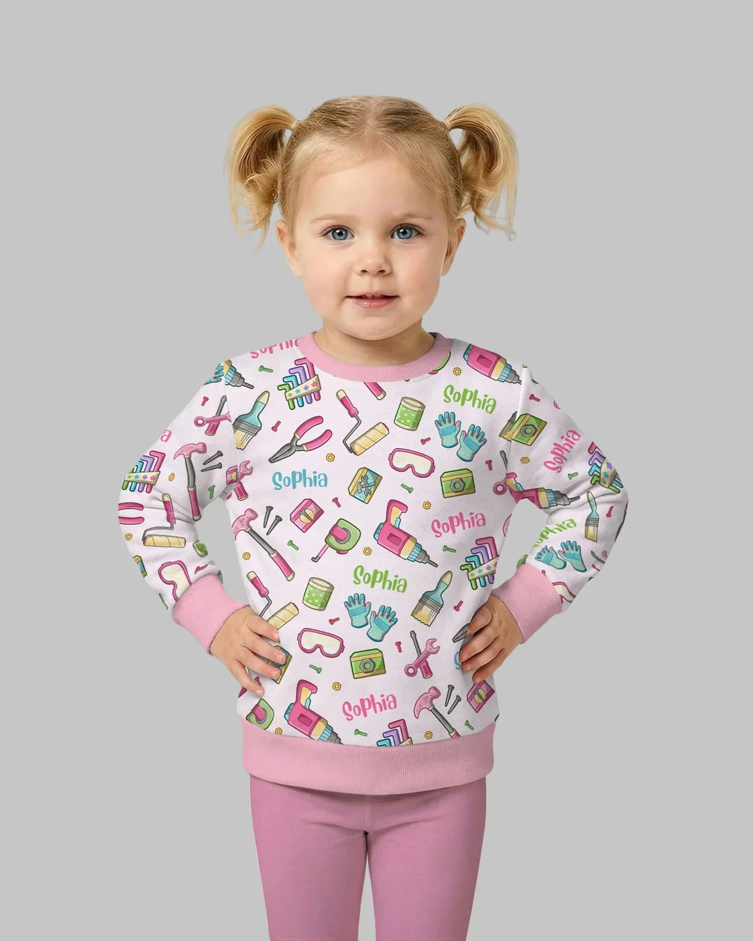 Personalisiertes Papa- & Ich-Reparaturteam Bambus-Rundhals-Sweatshirt