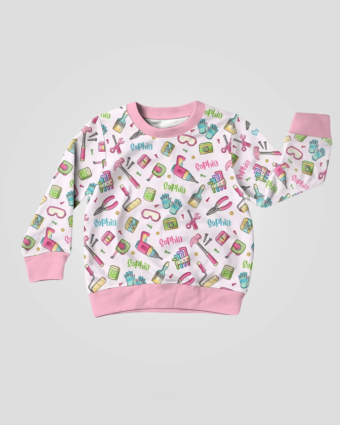 Personalisiertes Papa- & Ich-Reparaturteam Bambus-Rundhals-Sweatshirt