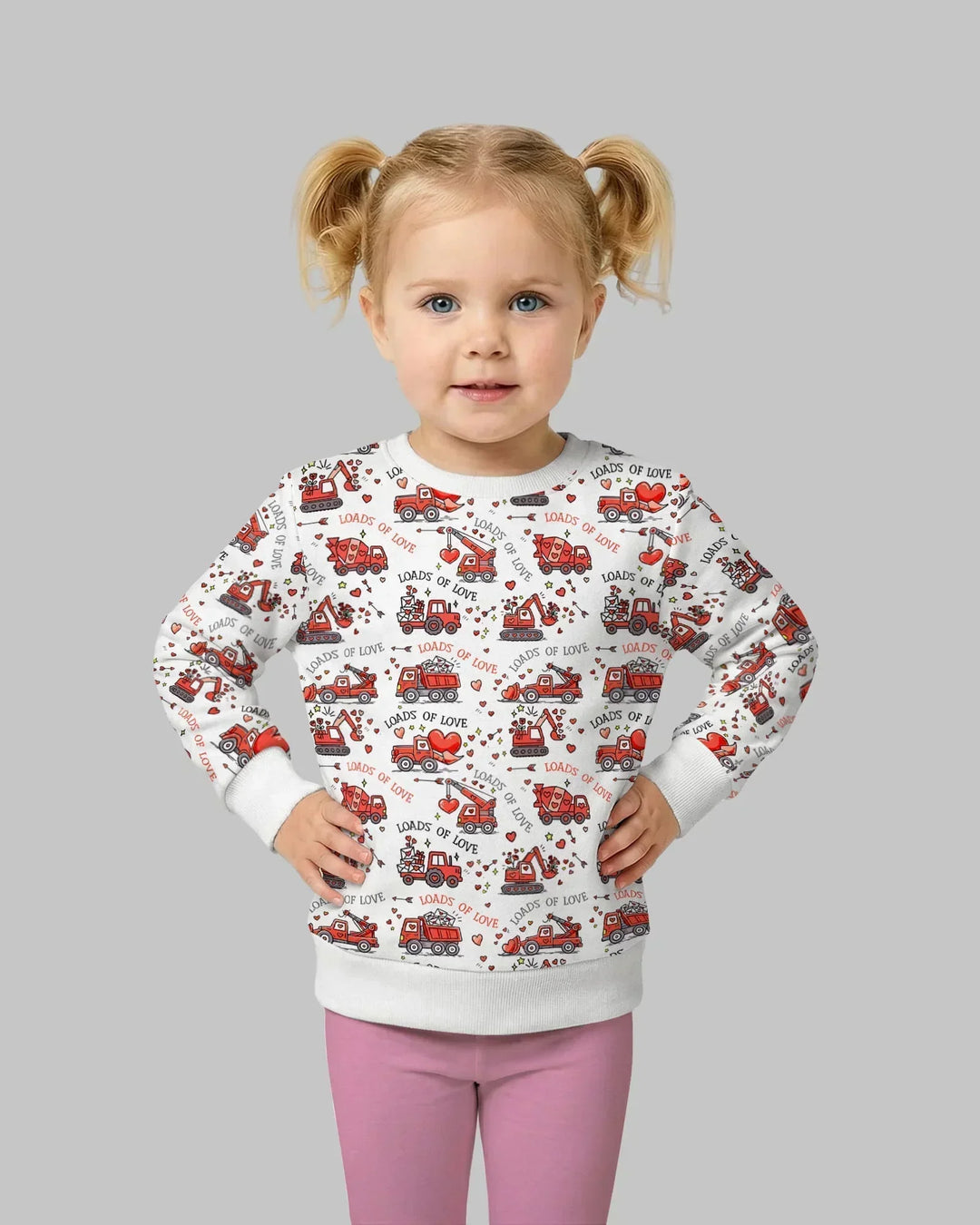 Baufahrzeuge Ladungen voller Liebe Bambus Rundhals-Sweatshirt