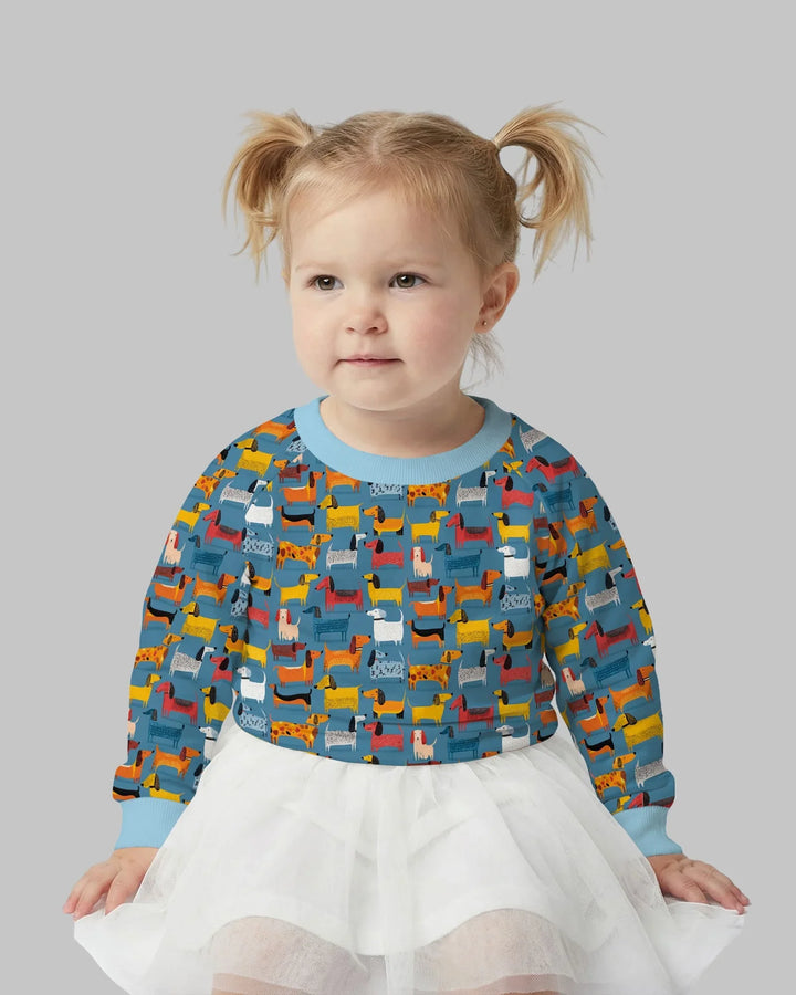 Verspieltes Dackel Bambus Rundhals-Sweatshirt