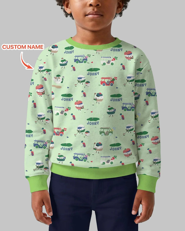 Niedliches Golfball-Bambus-Rundhals-Sweatshirt