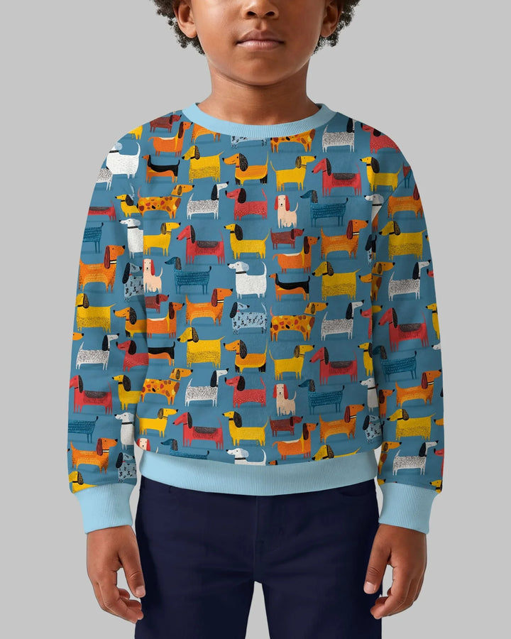 Verspieltes Dackel Bambus Rundhals-Sweatshirt