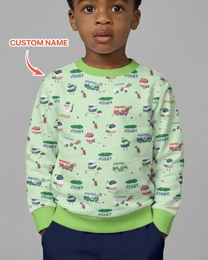 Niedliches Golfball-Bambus-Rundhals-Sweatshirt