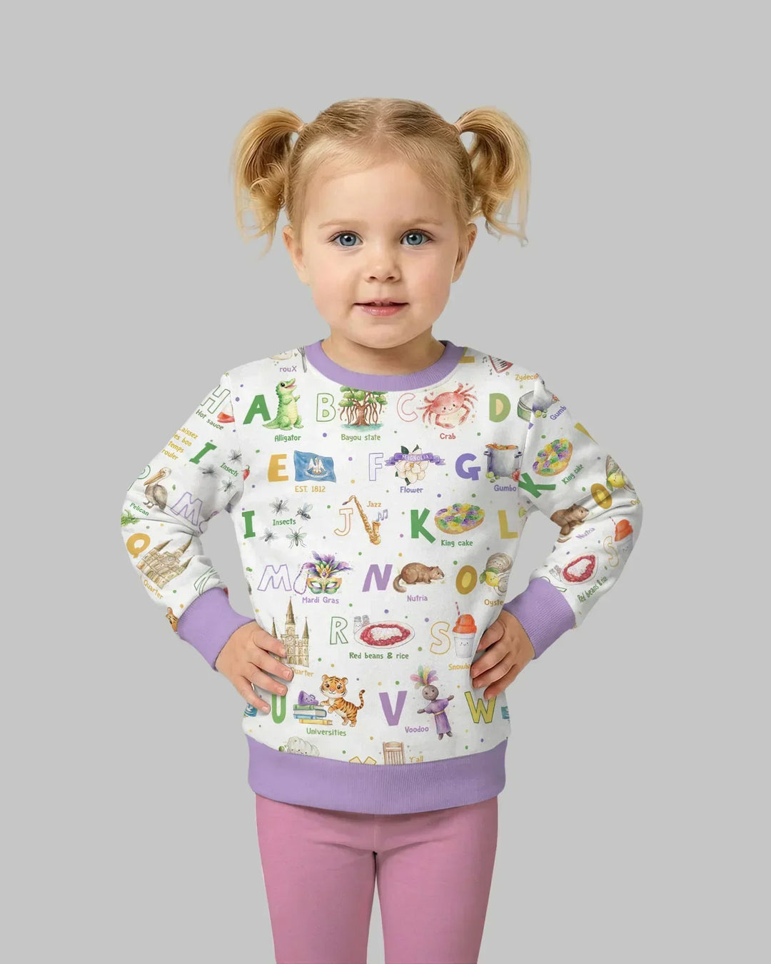 Alphabet of Louisiana Bambus Rundhalspullover