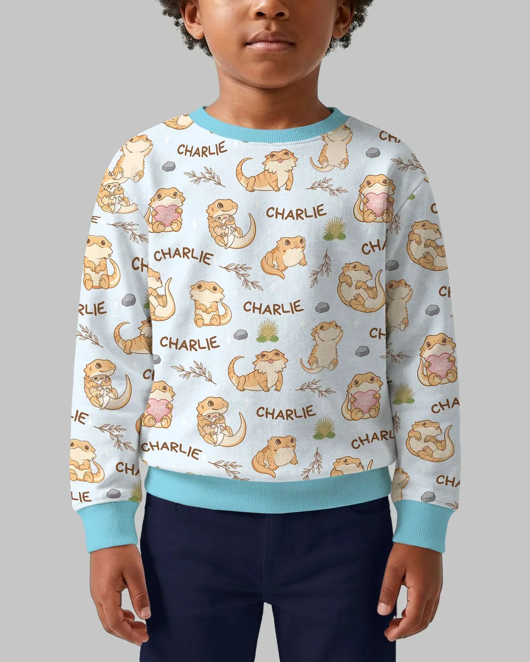 Personalisiertes „Clueless Beardie“ Bambus-Rundhals-Sweatshirt