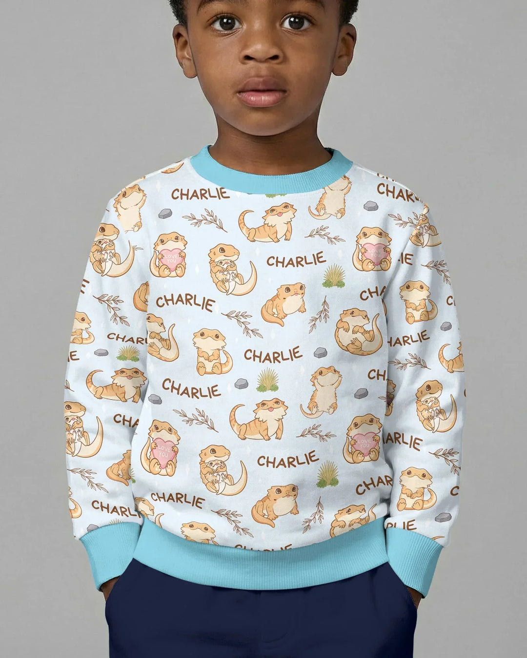 Personalisiertes „Clueless Beardie“ Bambus-Rundhals-Sweatshirt