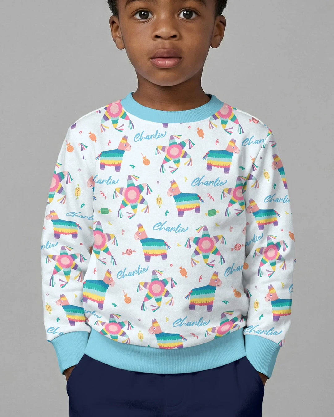 Benutzerdefiniertes Name Smash the Pinata Bambus-Rundhals-Sweatshirt