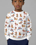 Rot, Weiß & Wiener-Hund Bambus Rundhals-Sweatshirt