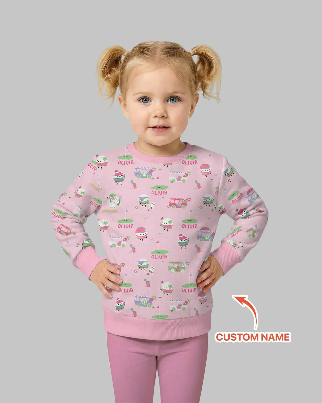 Niedliches Golfball-Bambus-Rundhals-Sweatshirt