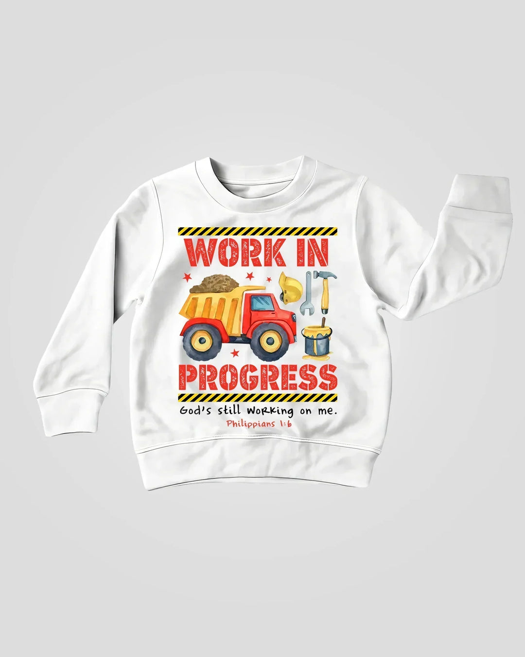 Bambus-Rundhals-Sweatshirt „Under Construction“