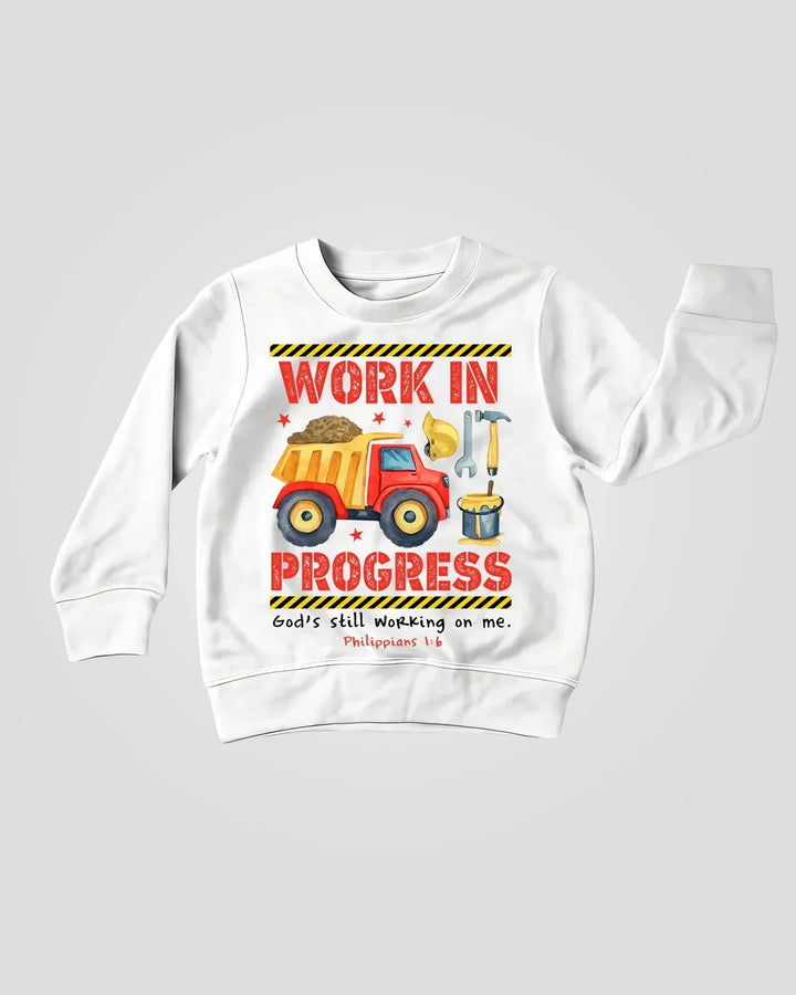 Bambus-Rundhals-Sweatshirt „Under Construction“
