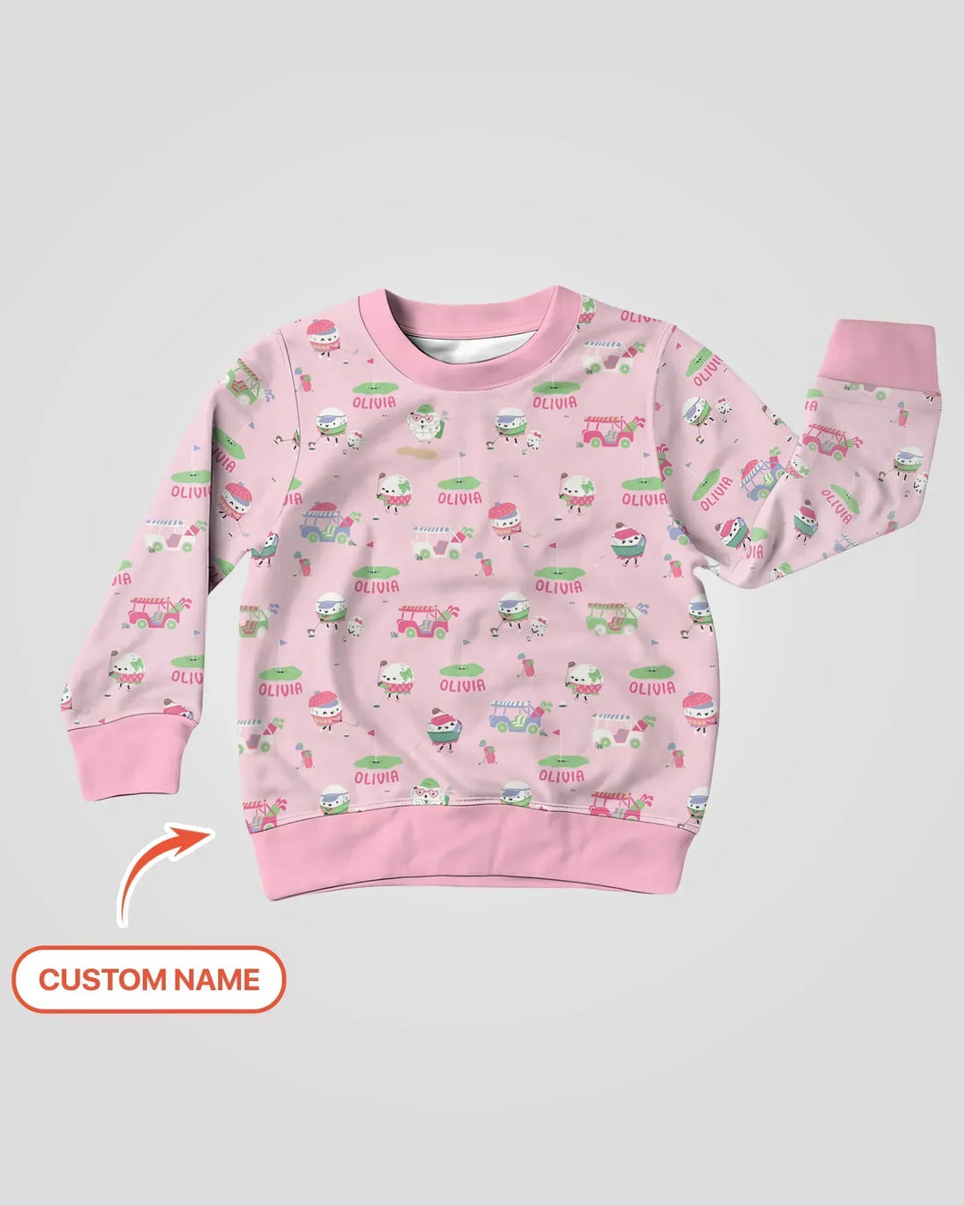 Niedliches Golfball-Bambus-Rundhals-Sweatshirt