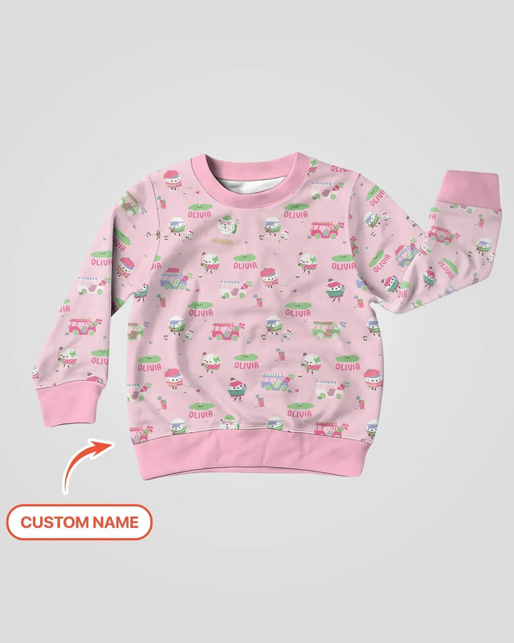 Niedliches Golfball-Bambus-Rundhals-Sweatshirt