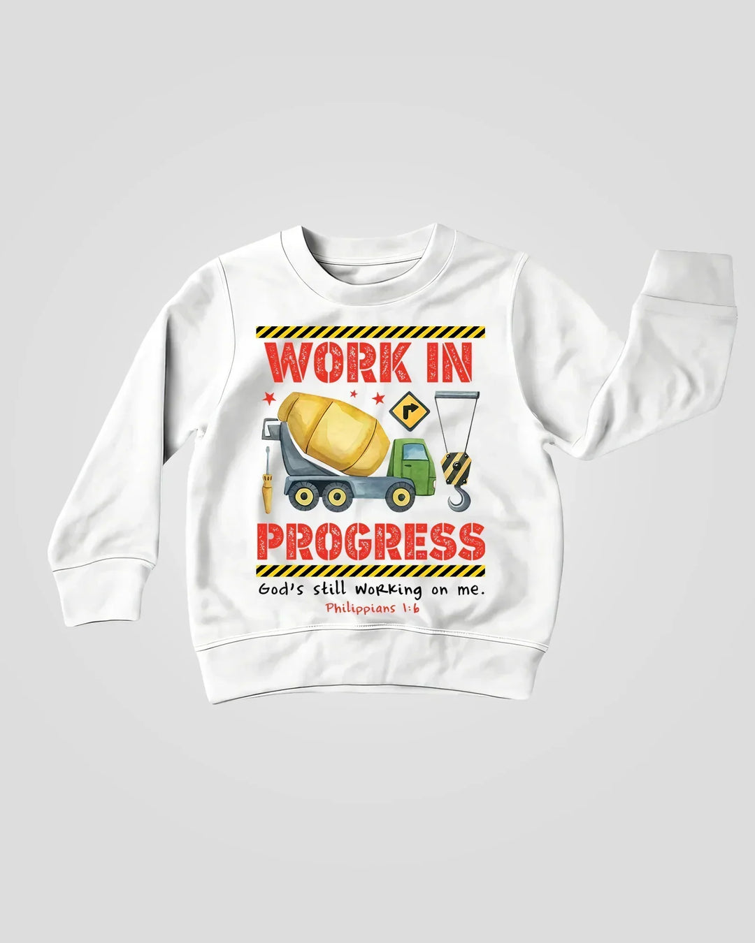 Bambus-Rundhals-Sweatshirt „Under Construction“