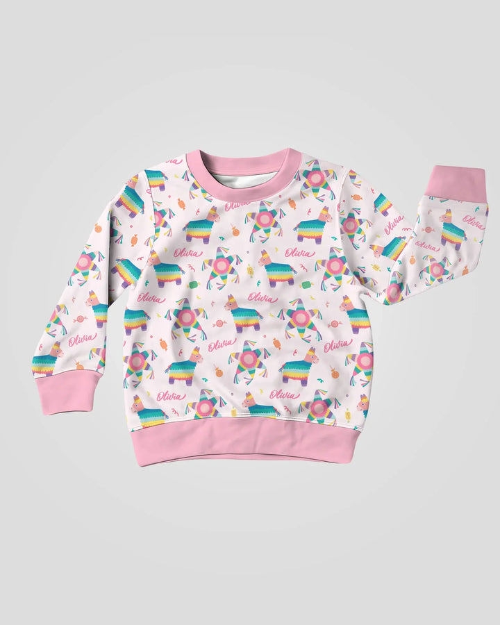 Benutzerdefiniertes Name Smash the Pinata Bambus-Rundhals-Sweatshirt