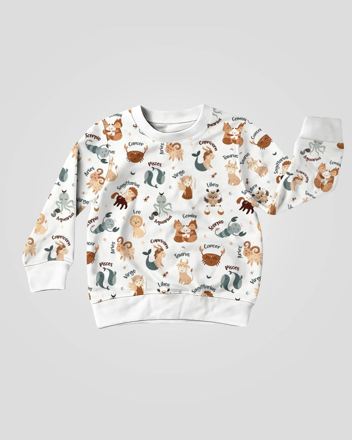 Cute Kids Horoscope Bamboo Crewneck Sweatshirt