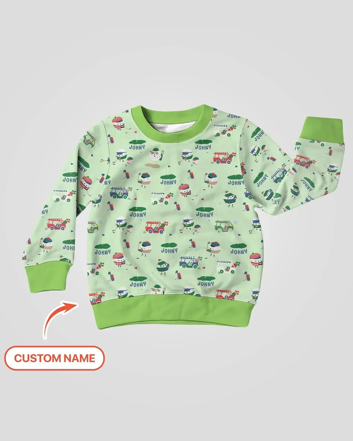 Niedliches Golfball-Bambus-Rundhals-Sweatshirt