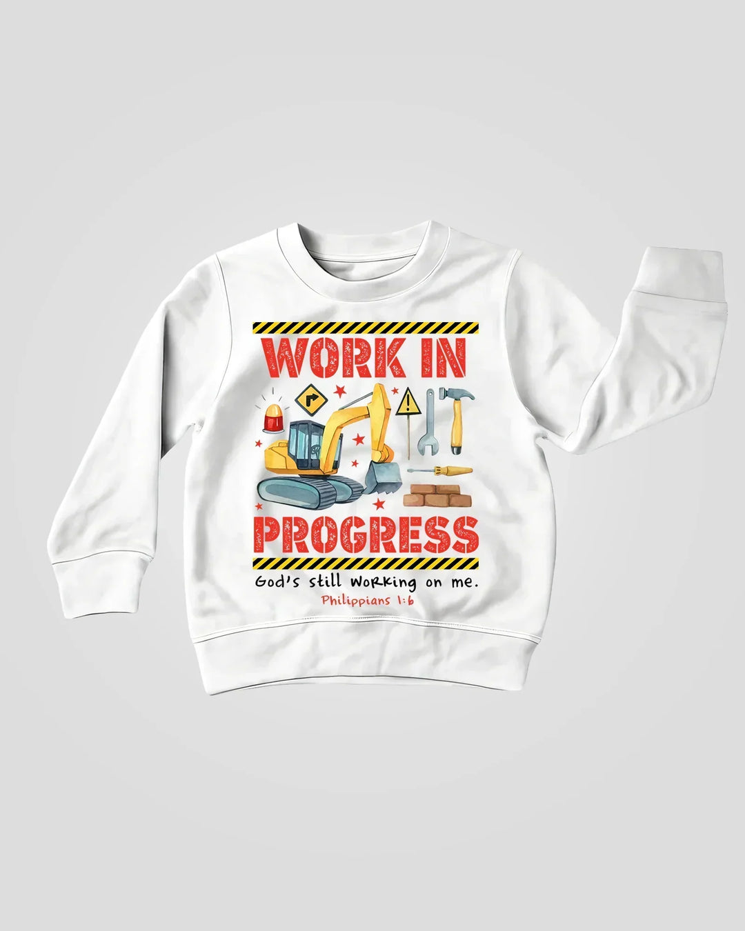 Bambus-Rundhals-Sweatshirt „Under Construction“