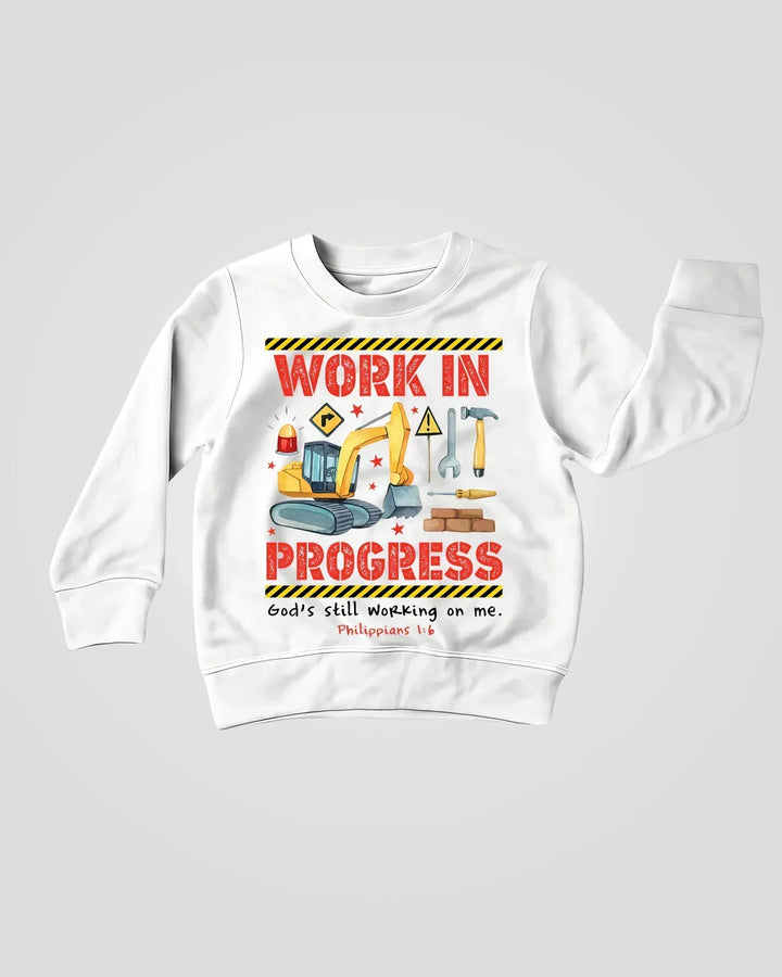 Bambus-Rundhals-Sweatshirt „Under Construction“