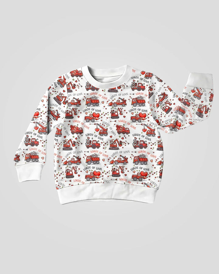 Baufahrzeuge Ladungen voller Liebe Bambus Rundhals-Sweatshirt