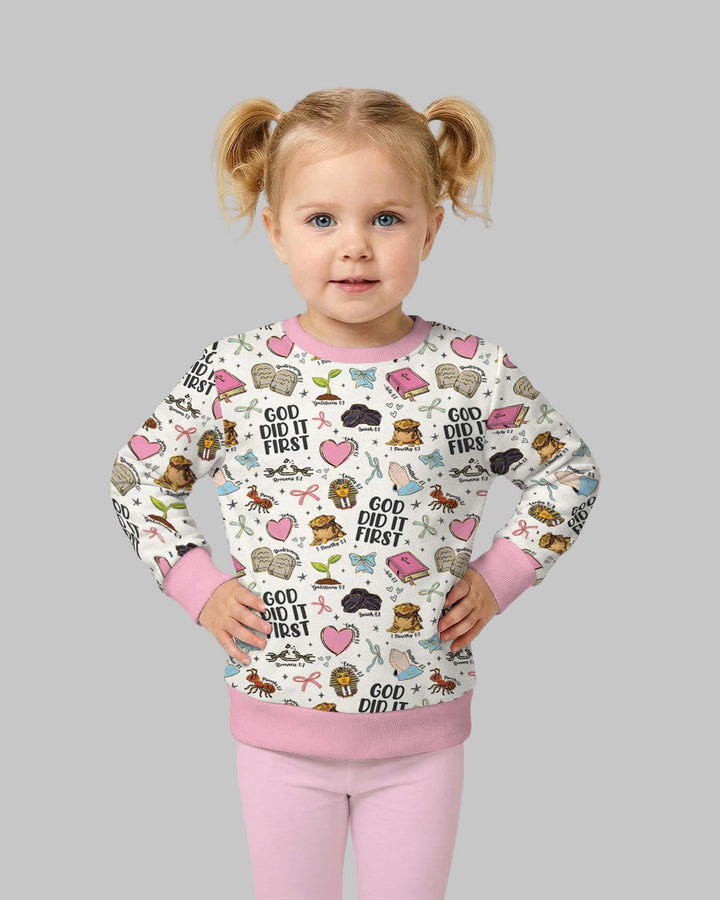 Gott hatte es zuerst Bambus Crewneck Sweatshirt