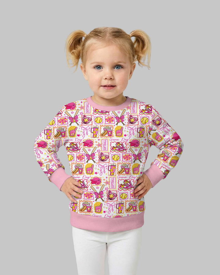 Pink Softball Game Day Bamboo Crewneck Sweatshirt