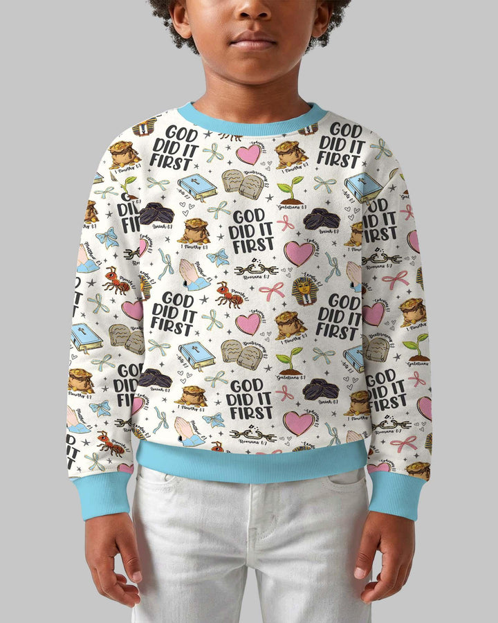 Gott hatte es zuerst Bambus Crewneck Sweatshirt
