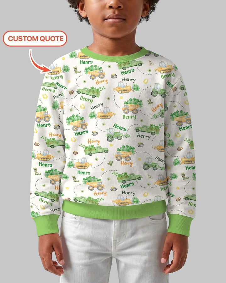 Konstruktion St. Patrick's Day Personalisierter Name Bambus Rundhals-Sweatshirt
