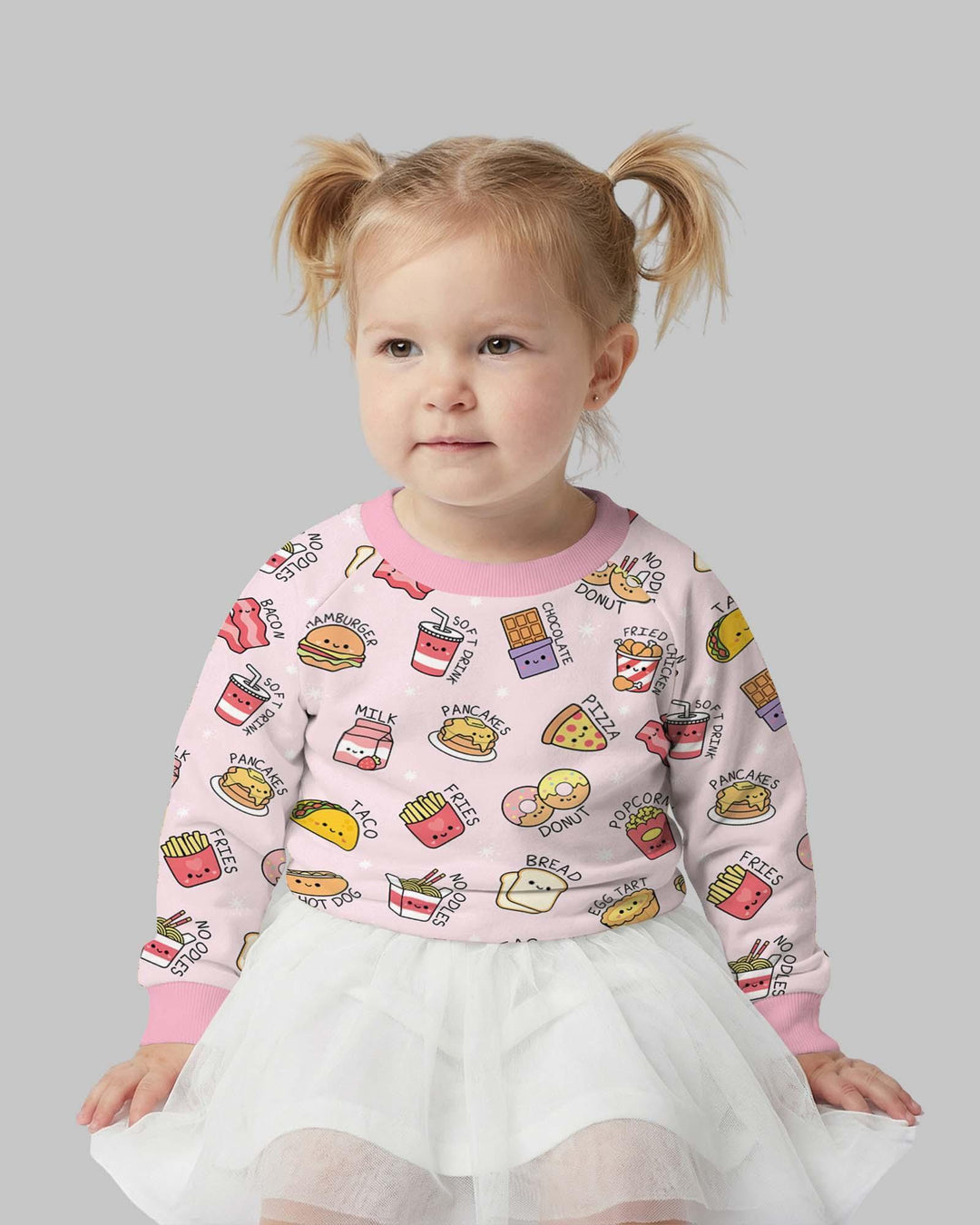Kawaii Leckeres Essen Bambus Rundhals-Sweatshirt