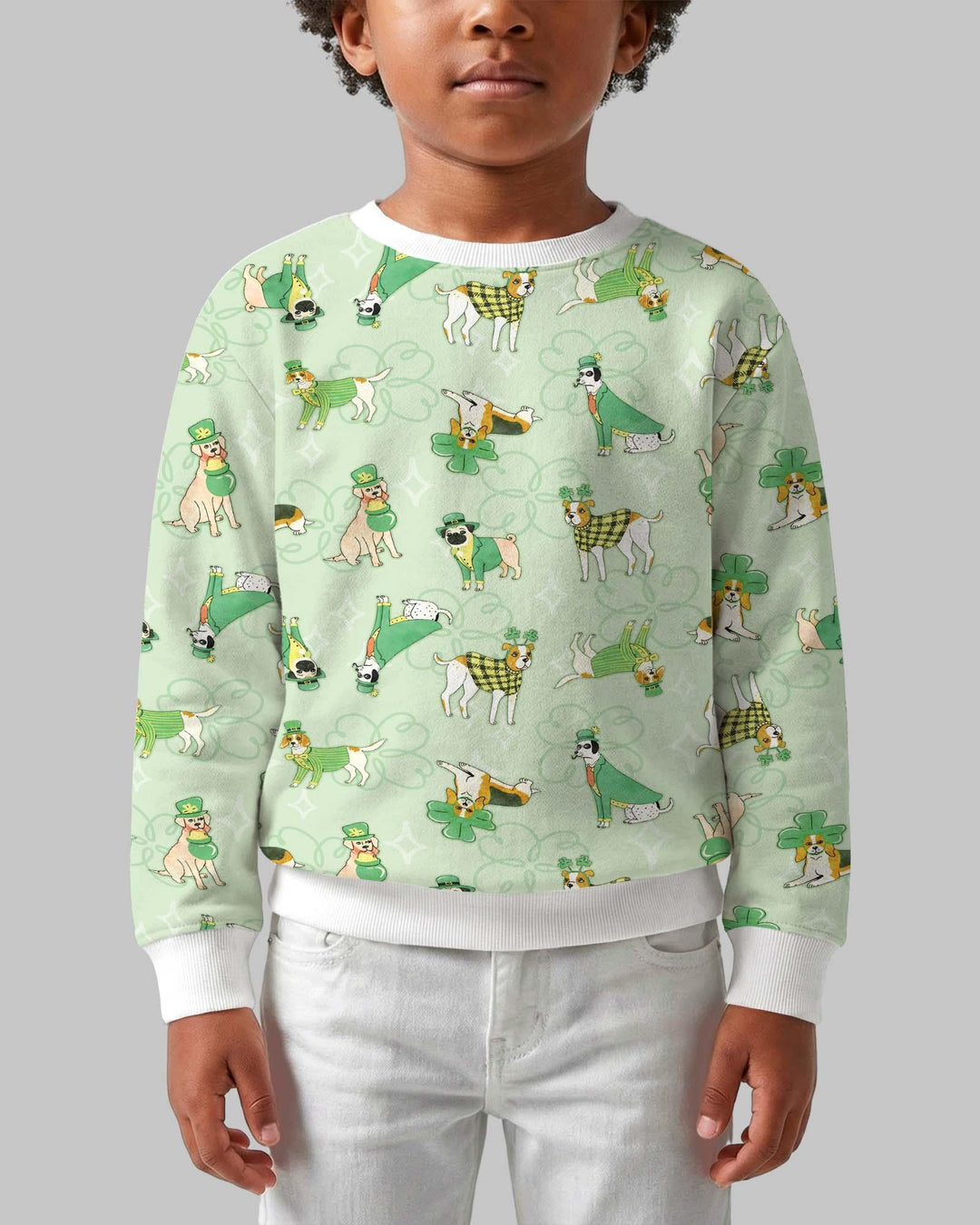 St. Patrick's Day Welpen Bambus Rundhals-Sweatshirt
