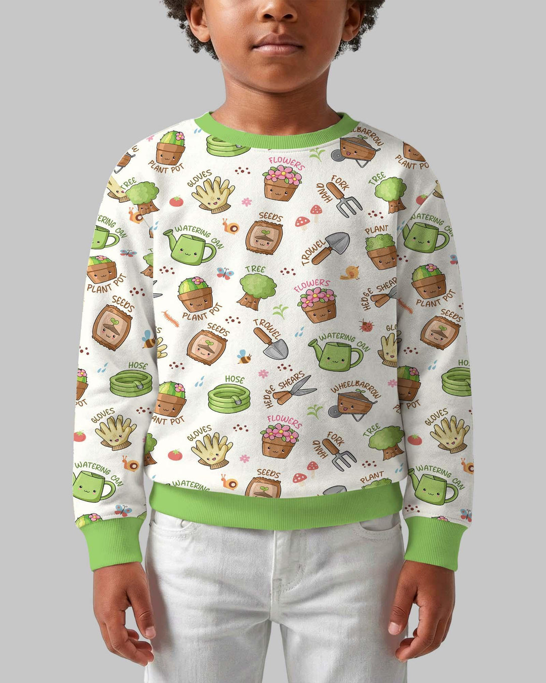 Kawaii Garden Crew Bambus Rundhals-Sweatshirt