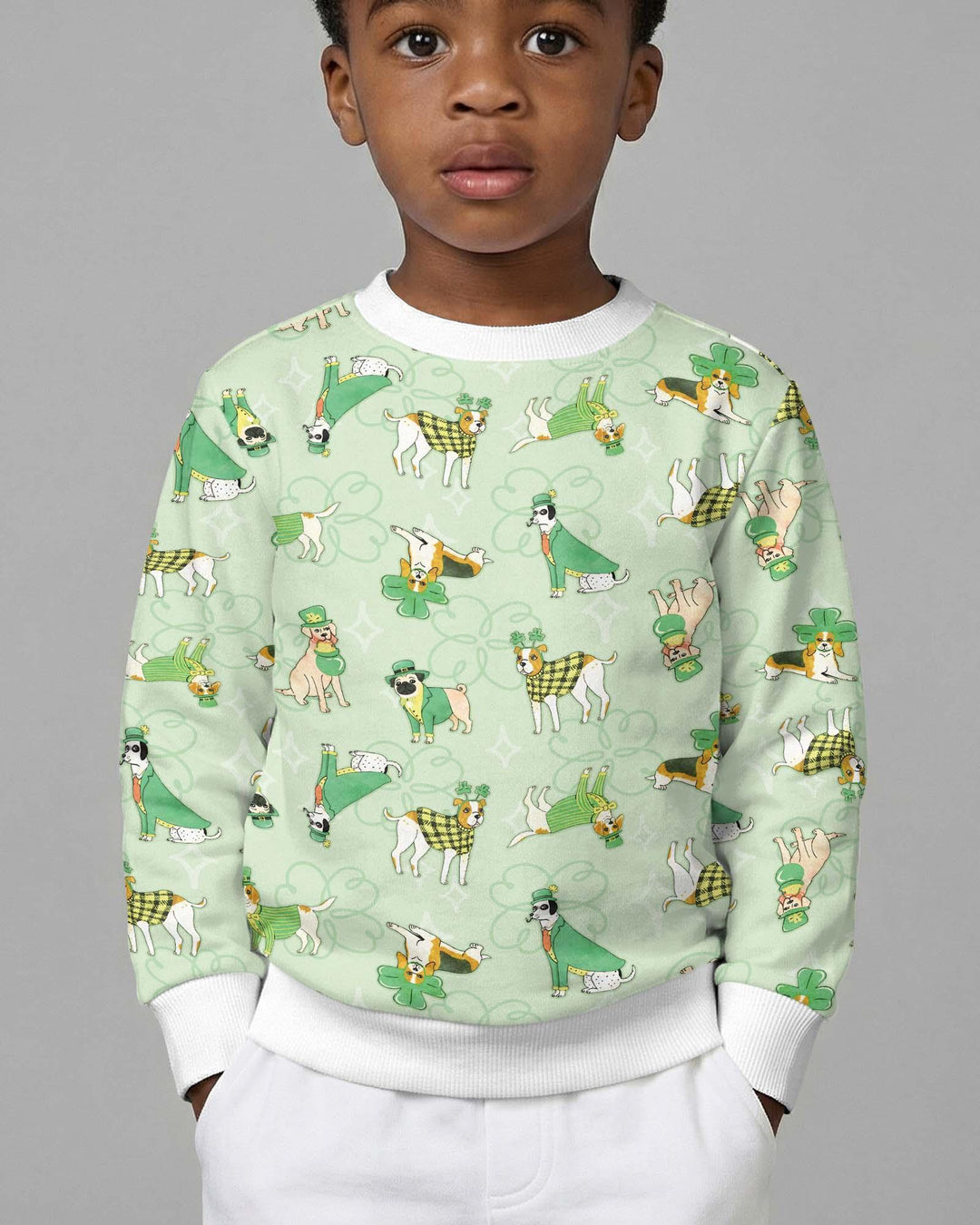 St. Patrick's Day Welpen Bambus Rundhals-Sweatshirt