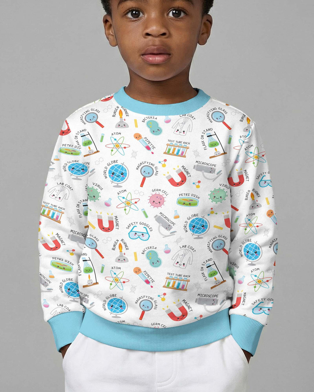 Science Fun Familie passendes Bambus Crewneck Sweatshirt