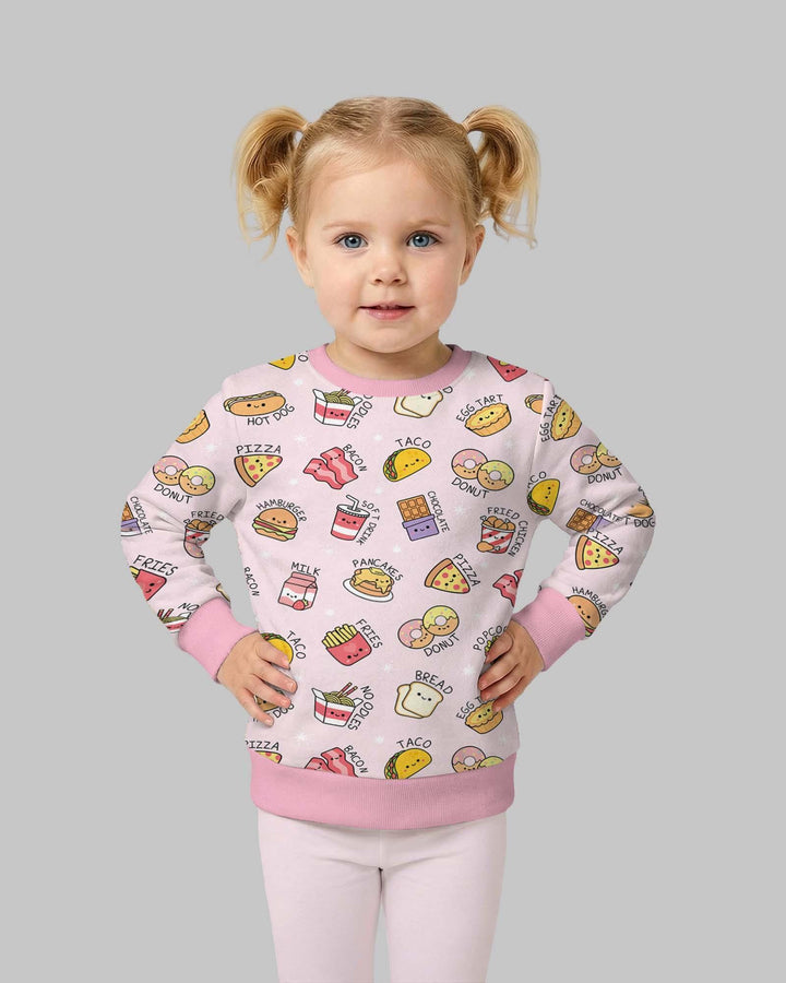 Kawaii Leckeres Essen Bambus Rundhals-Sweatshirt