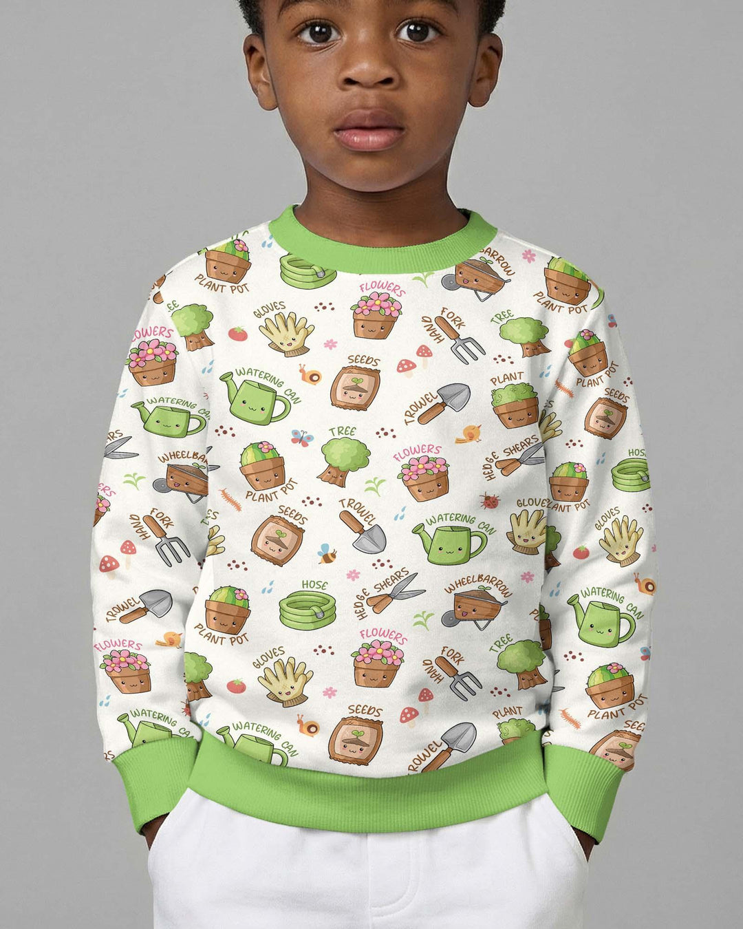 Kawaii Garden Crew Bambus Rundhals-Sweatshirt