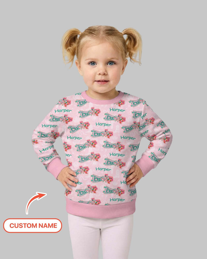 Benutzerdefinierter Name Preppy Texas Charm Bambus Rundhals-Sweatshirt