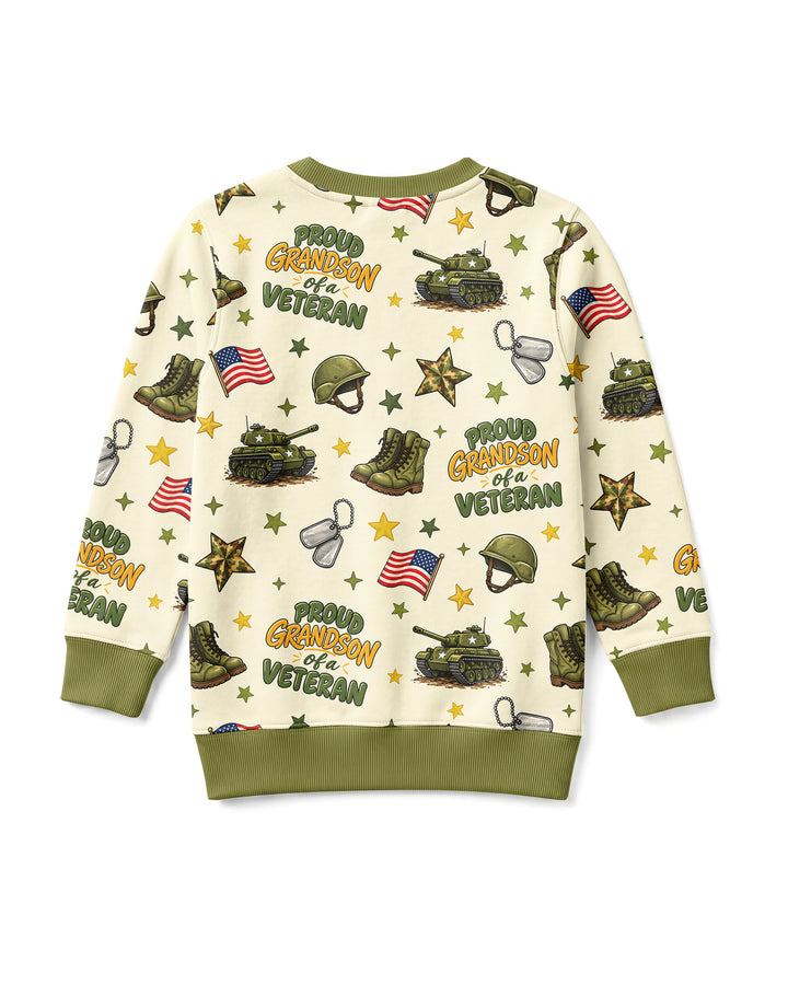 Proud Grandchild Of A Veteran Bamboo Crewneck Sweatshirt