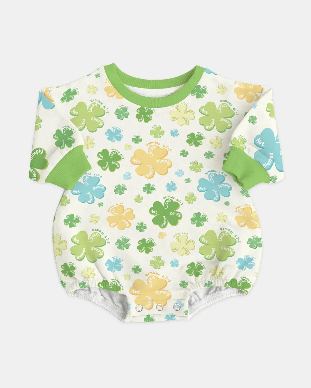 Shamrocks Print St. Patrick's Day Bamboo Bubble Romper