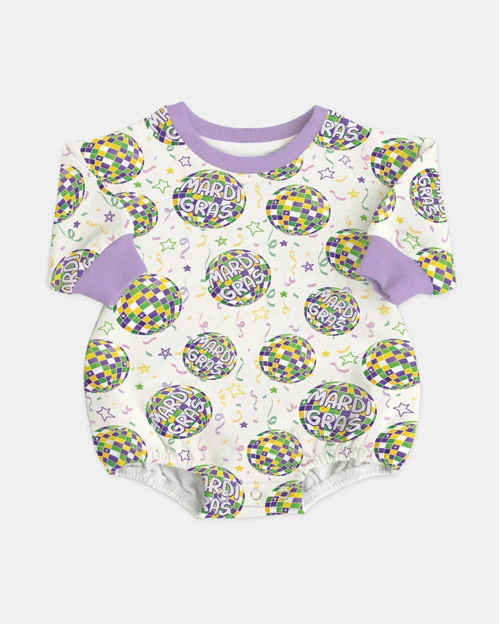 Mardi Gras Disco Ball Bamboo Bubble Romper