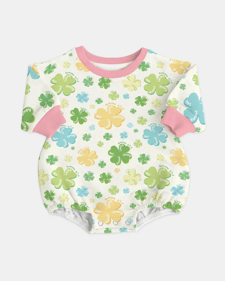 Shamrocks Print St. Patrick's Day Bamboo Bubble Romper