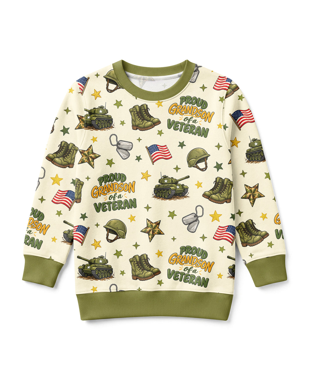 Proud Grandchild Of A Veteran Bamboo Crewneck Sweatshirt