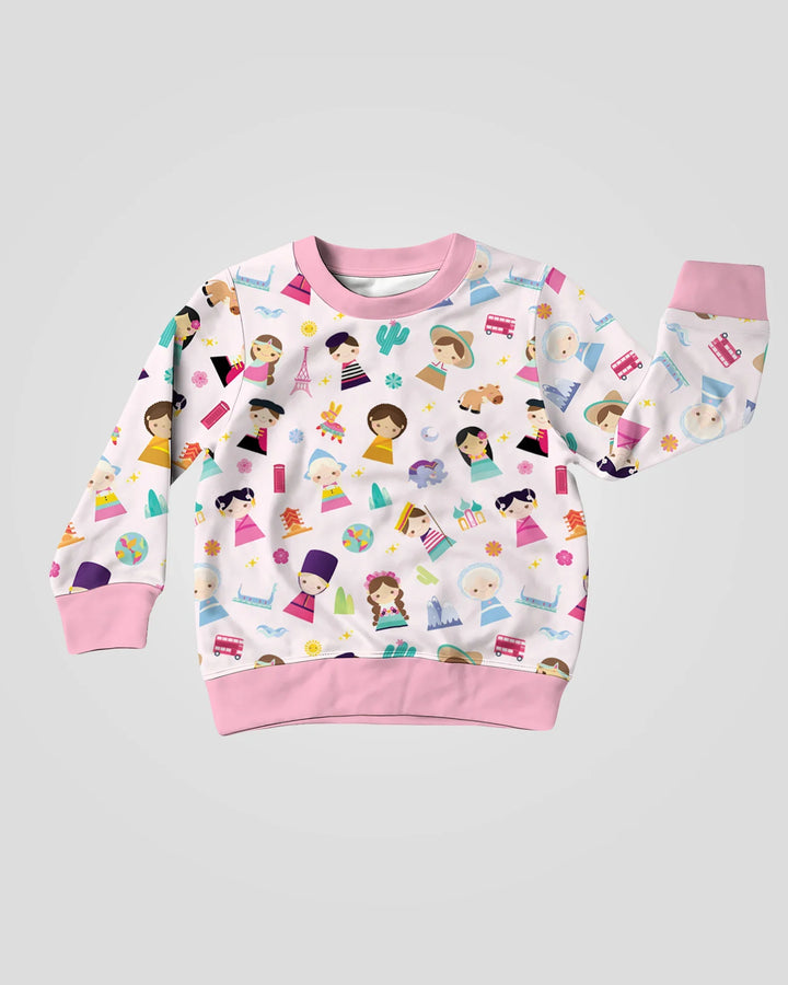 Tiny Friends Around the World Bamboo Crewneck Sweatshirt