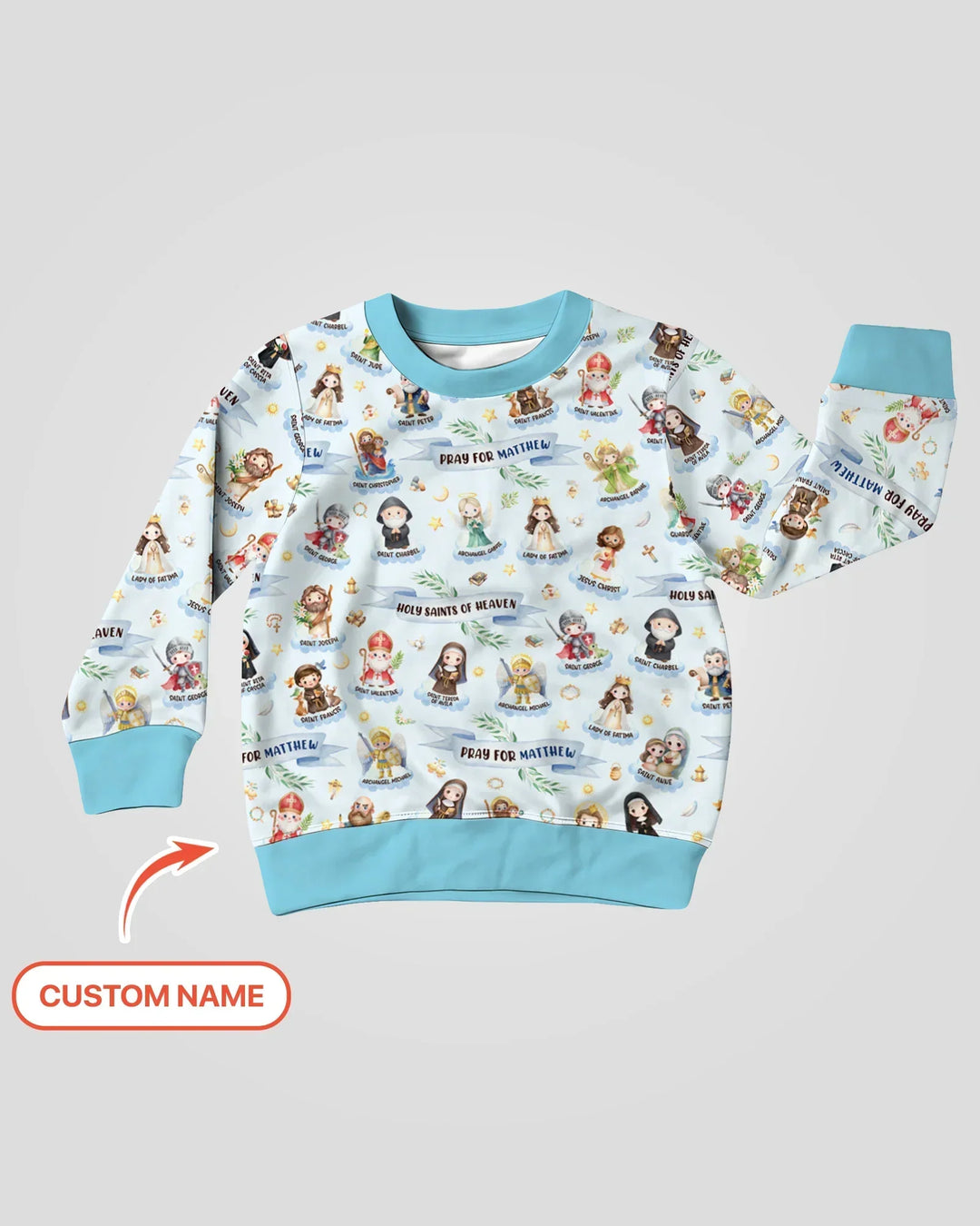 Heilige des Himmels Personalisierbares Bambus-Crewneck-Sweatshirt
