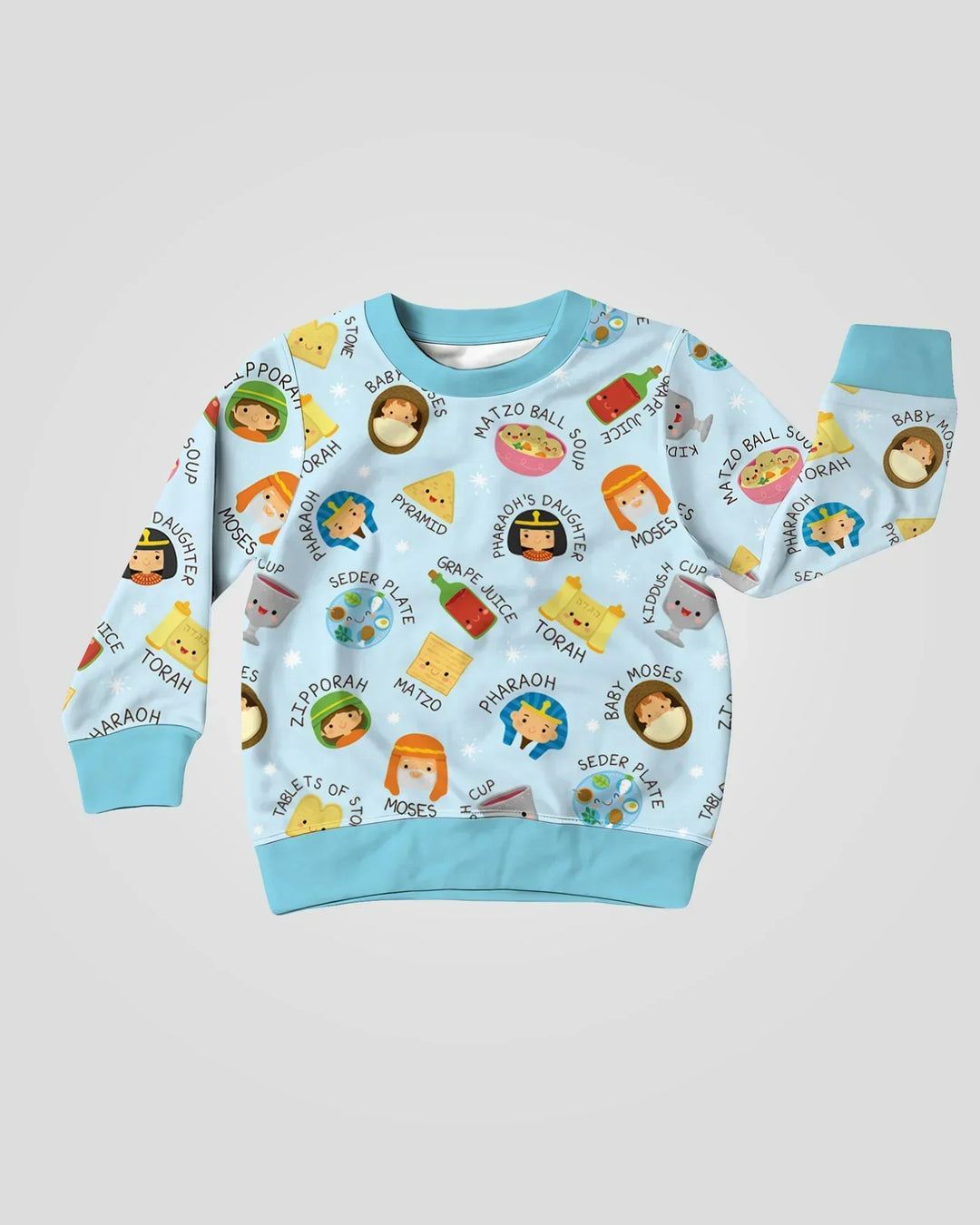 Niedliches Pessach-Charaktere Bambus Crewneck Sweatshirt