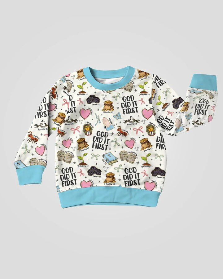 Gott hatte es zuerst Bambus Crewneck Sweatshirt