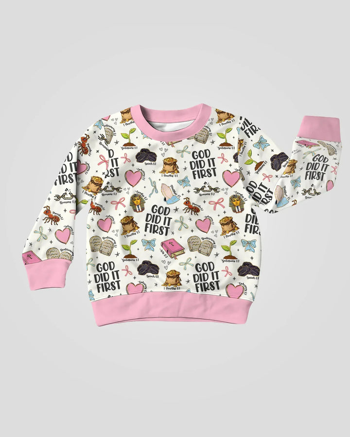 Gott hatte es zuerst Bambus Crewneck Sweatshirt