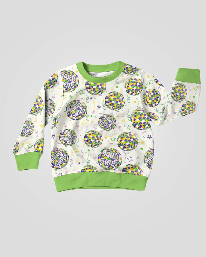 Mardi Gras Disco Ball Bamboo Crewneck Sweatshirt