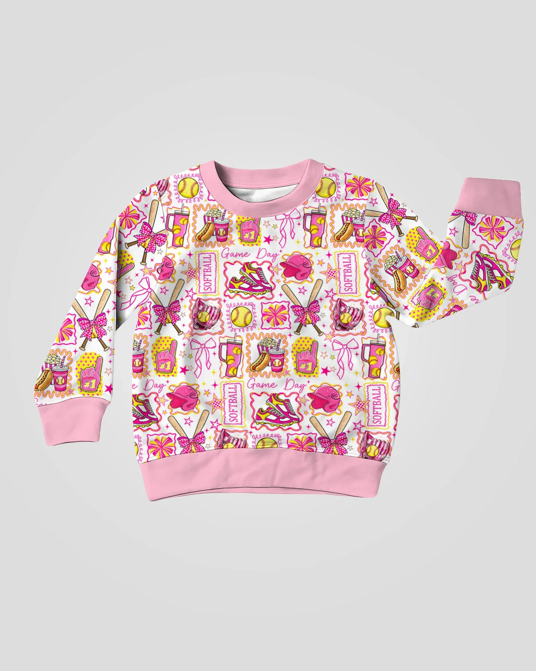 Pink Softball Game Day Bamboo Crewneck Sweatshirt