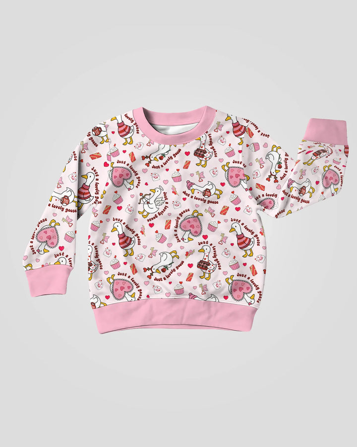 Valentins-Gans-Bambus-Rundhals-Sweatshirt