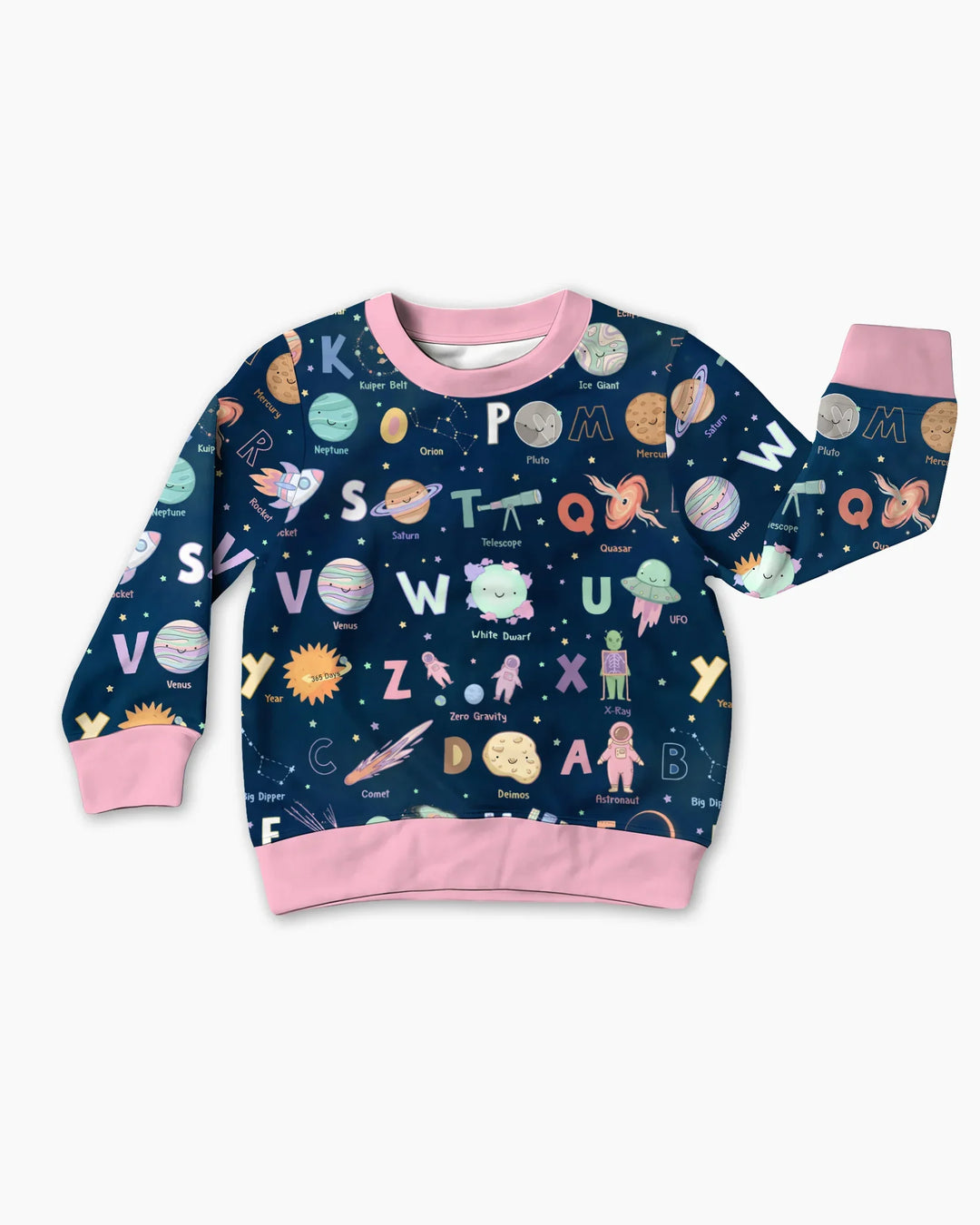 Space Alphabet Bamboo Crewneck Sweatshirt